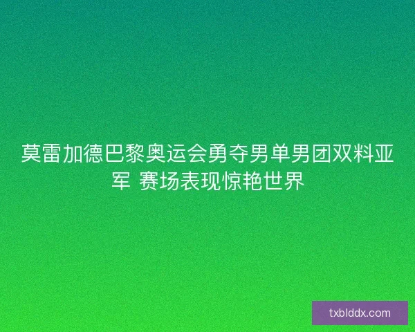莫雷加德巴黎奥运会勇夺男单男团双料亚军 赛场表现惊艳世界
