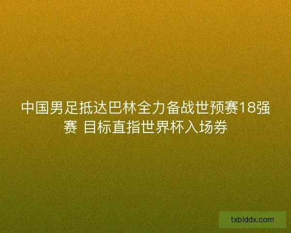 中国男足抵达巴林全力备战世预赛18强赛 目标直指世界杯入场券
